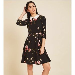 Elegant black floral dress